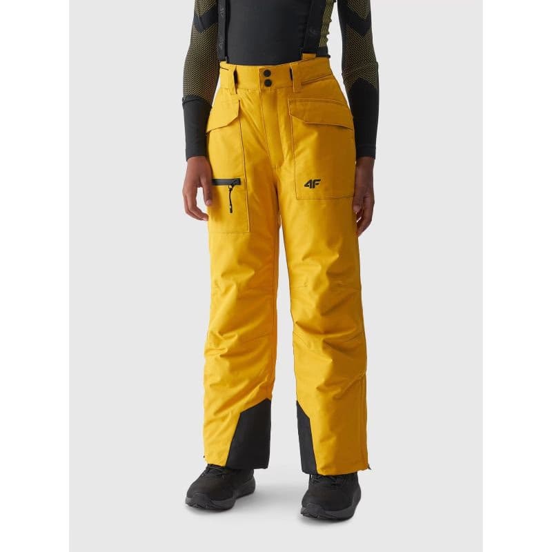 Chlapčenské lyžiarske nohavice 4F JUNIOR TROUSERS FNK-JAW23TFTRM360-71S-YELLOW 2