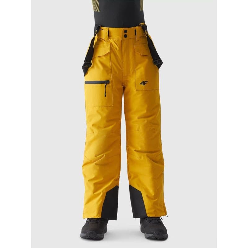 Chlapčenské lyžiarske nohavice 4F JUNIOR TROUSERS FNK-JAW23TFTRM360-71S-YELLOW 3