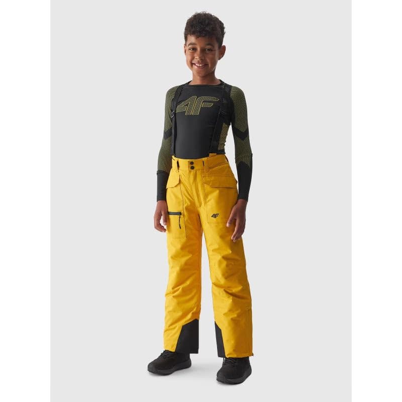Chlapčenské lyžiarske nohavice 4F JUNIOR TROUSERS FNK-JAW23TFTRM360-71S-YELLOW 5