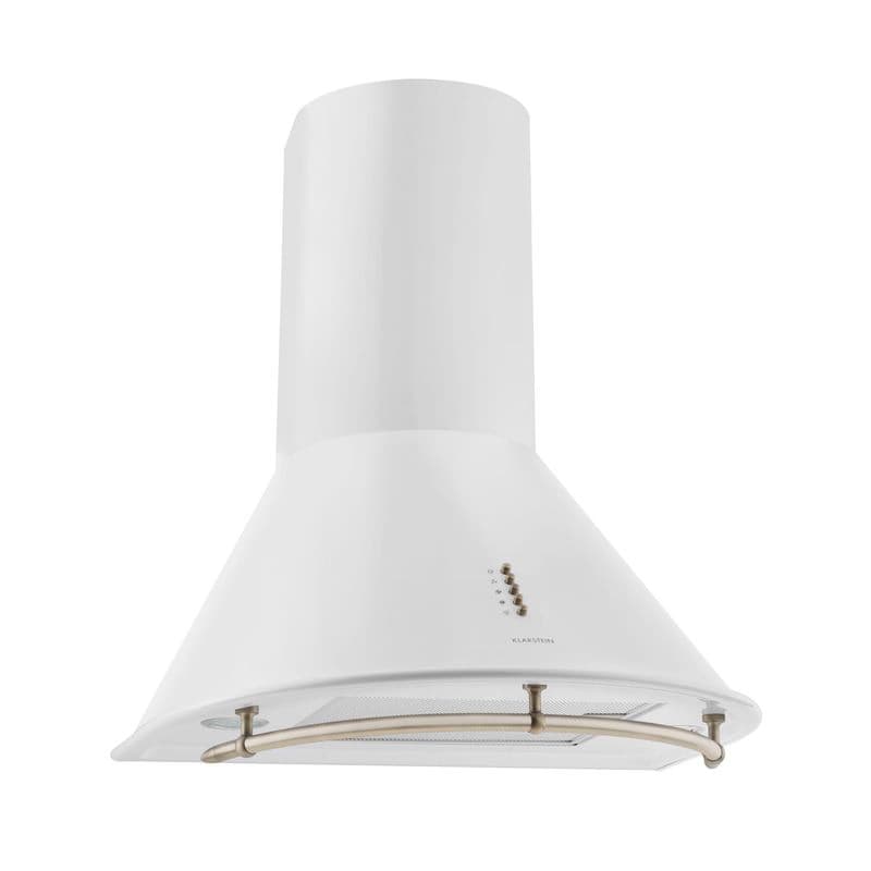 Klarstein Lumio Neo, digestor, 60 cm, komínový, 615 m³/h, retro dizajn, nehrdzavejúca oceľ, biely