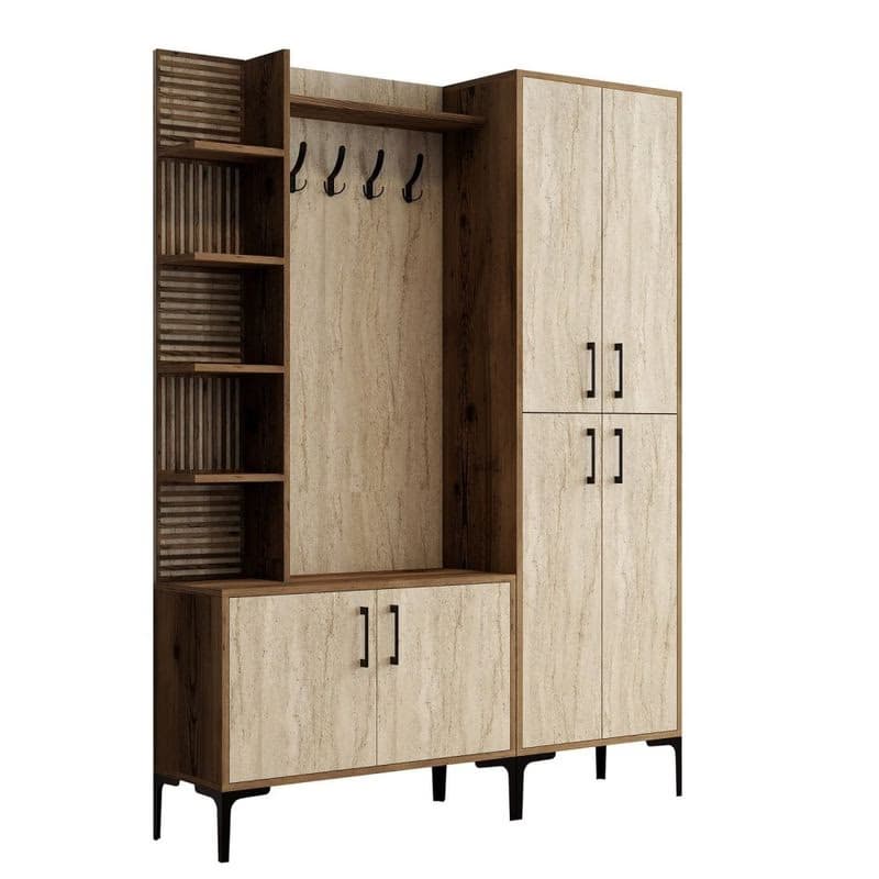 Predsieňová stena Viyana D - Walnut, Travertine 2