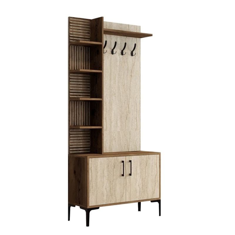 Predsieňová stena Viyana D - Walnut, Travertine 4