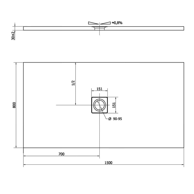 POLYSAN - FLEXIA sprchová vanička z liateho mramoru s možnosťou úpravy rozmeru 150x80cm 72901 2