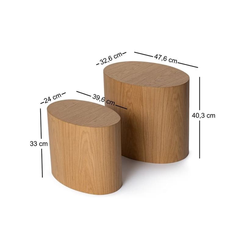 Súprava príručných stolíkov Elipse Set - Oak 3