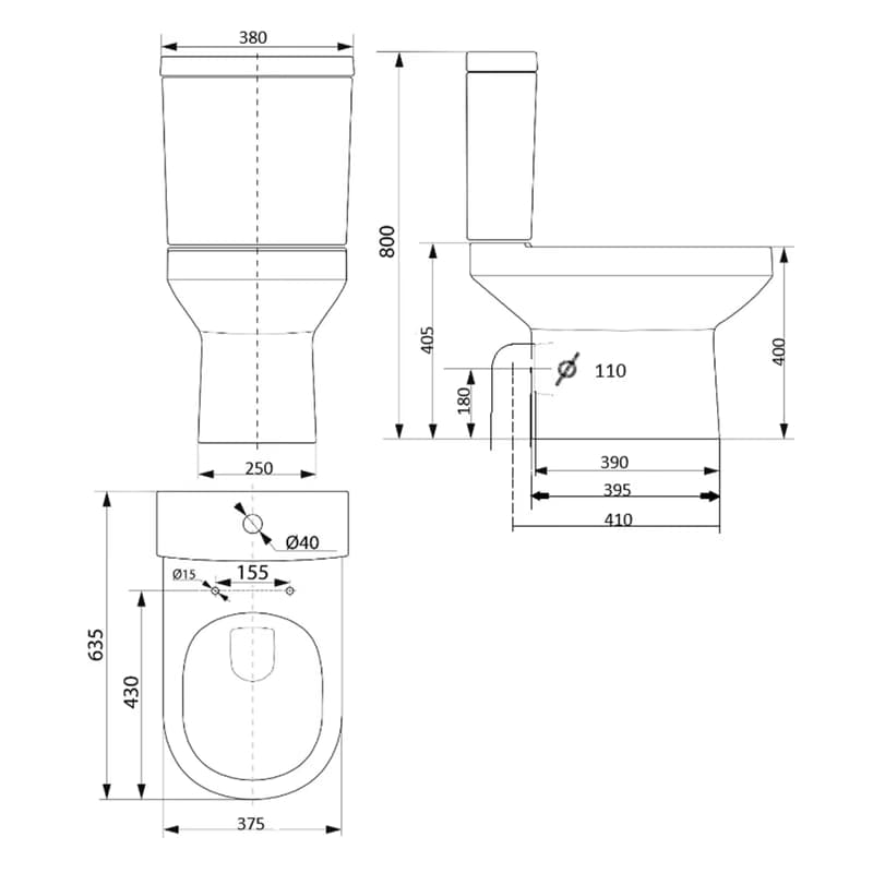 AQUALINE - VERMET WC kombi mísa, spodný/zadný odpad, biela VR038 2