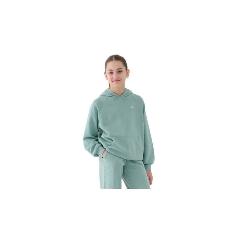 Dievčenská mikina s kapucňou 4F JUNIOR SWEATSHIRT F1478-47S-MINT
