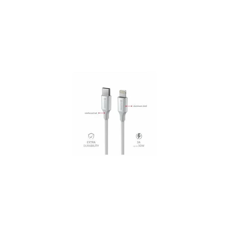 SWISSTEN DÁTOVÝ KÁBEL TEXTILE II USB-C / LIGHTNING 1,5 M BIELÝ 5