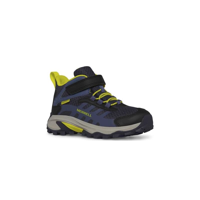 Chlapčenská členková turistická obuv MERRELL Moab Speed 2 Mid A C WTRPF K navy hiviz 1