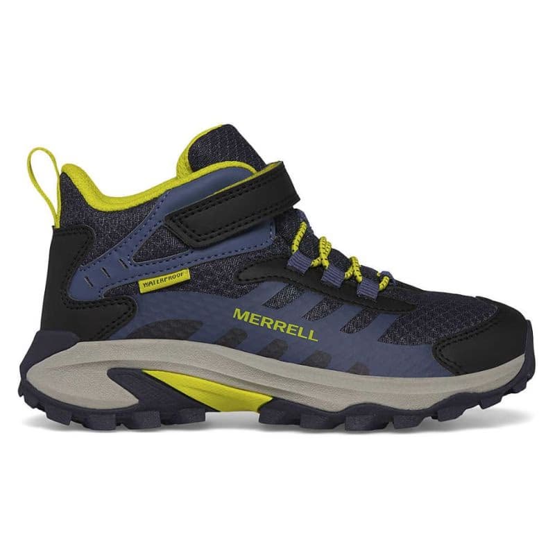 Chlapčenská členková turistická obuv MERRELL Moab Speed 2 Mid A C WTRPF K navy hiviz 2