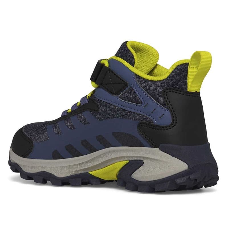 Chlapčenská členková turistická obuv MERRELL Moab Speed 2 Mid A C WTRPF K navy hiviz 4