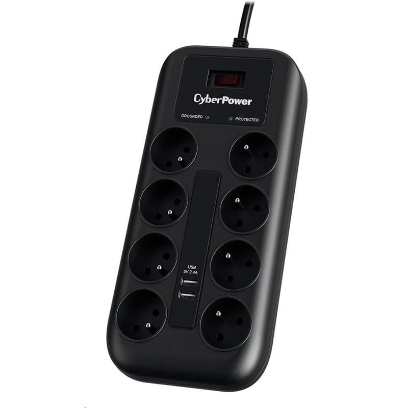 CyberPower Surge Buster™ 8 zásuviek, 2xUSB, 1.8m, New