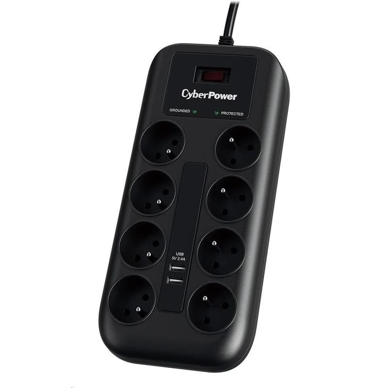 CyberPower Surge Buster™ 8 zásuviek, 2xUSB, 1.8m, New 2