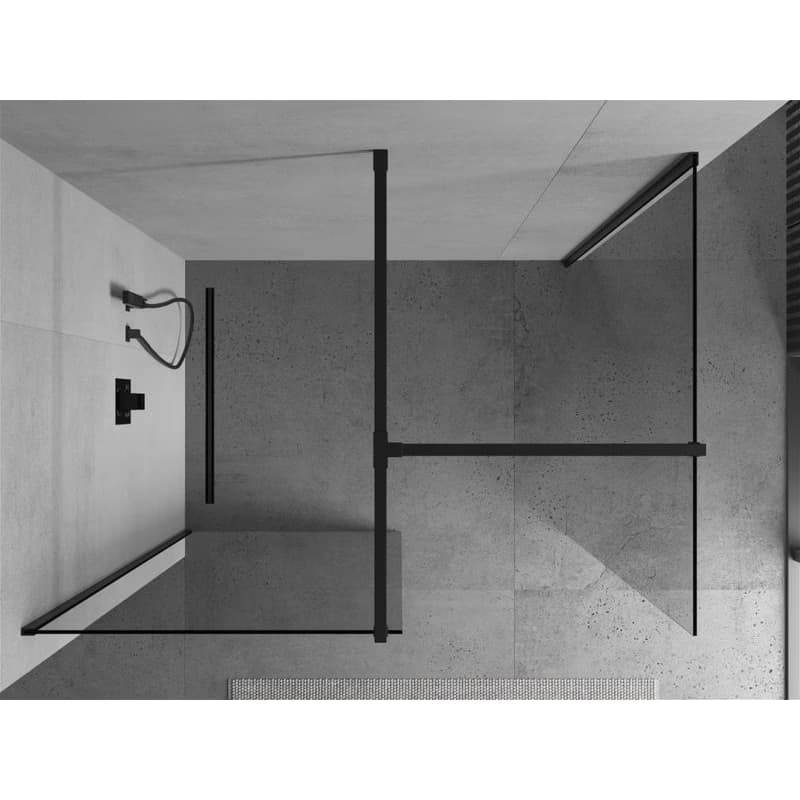 MEXEN/S - Kioto Sprchová zástena WALK-IN 80 x 80, transparent, čierna 800-080-202-70-00-080 4