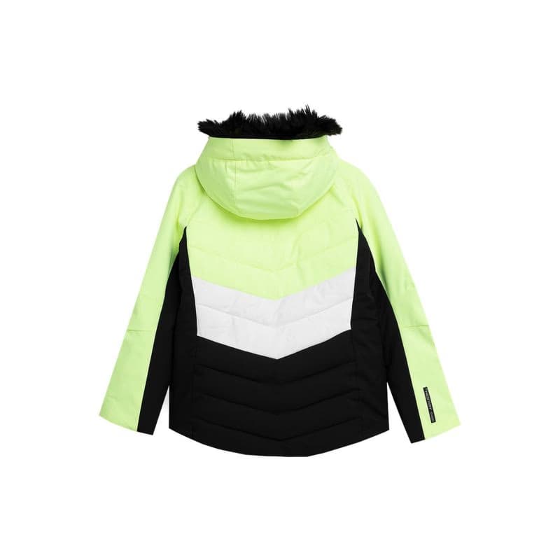 Dievčenská lyžiarska bunda 4F JUNIOR TECHNICAL JACKET-JAW23TTJAF296-72N-LEMON NEON 2