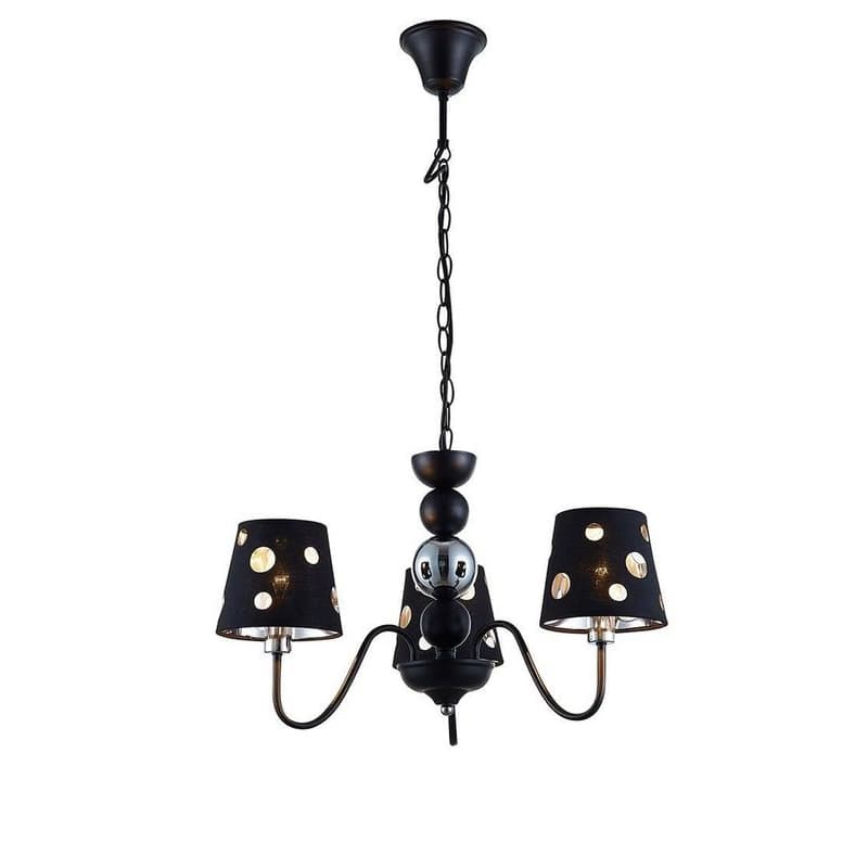 Čierna závesná lampa s lustrom 3xE14 Batley Ledea 1