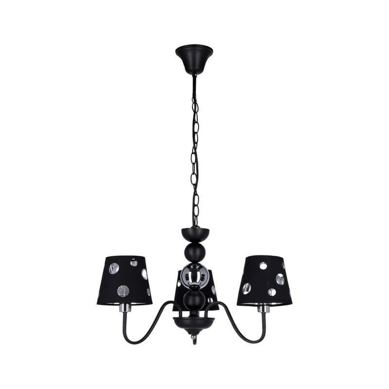 Čierna závesná lampa s lustrom 3xE14 Batley Ledea 3