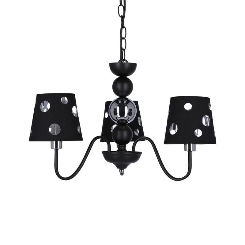 Čierna závesná lampa s lustrom 3xE14 Batley Ledea 6
