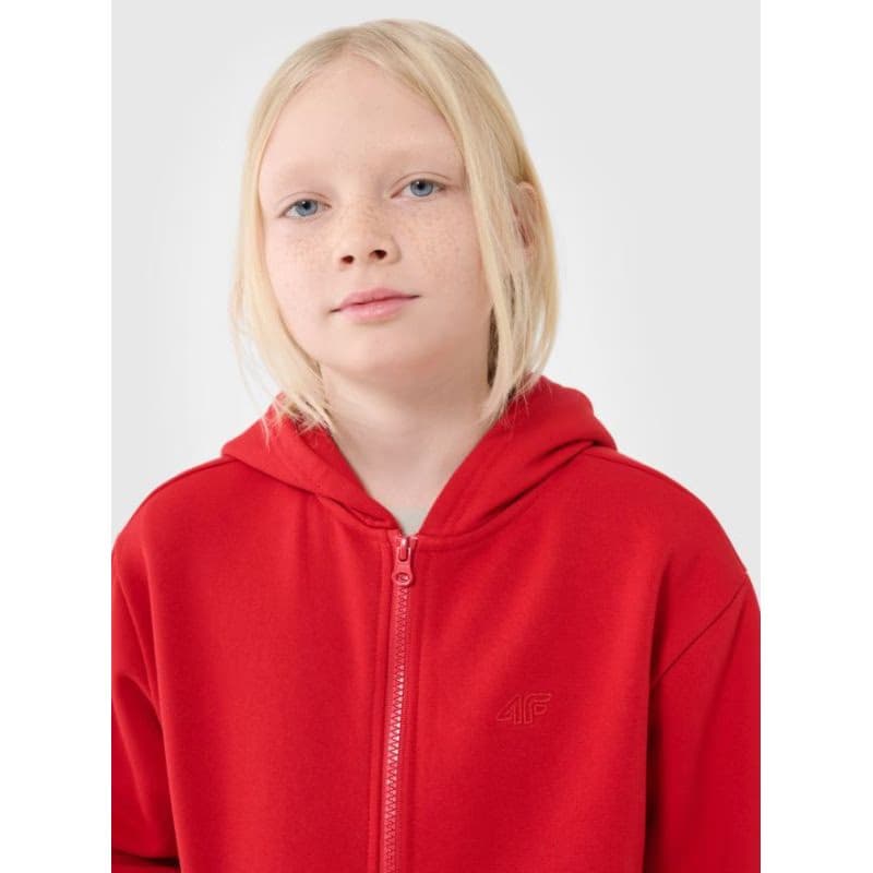 Chlapčenská mikina so zipsom 4F JUNIOR SWEATSHIRT-JWSS25TSWSM1851-62S-RED 2