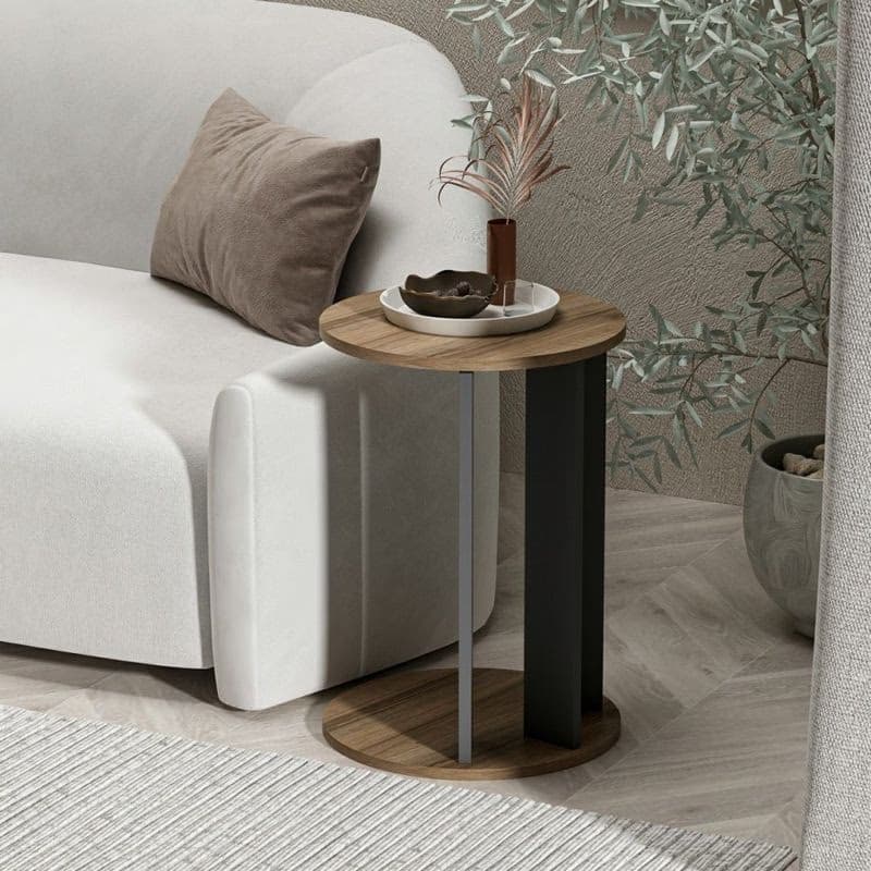 Príručný stolík / Odkladací stolík Ema - Walnut, Anthracite 5