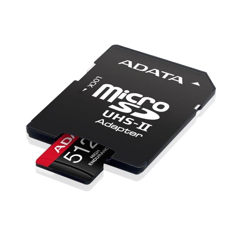 ADATA MicroSDXC karta 512GB High Endurance UHS-I C10 V30 A2 (R: 100/W: 85 MB/s) + SD adaptér 2