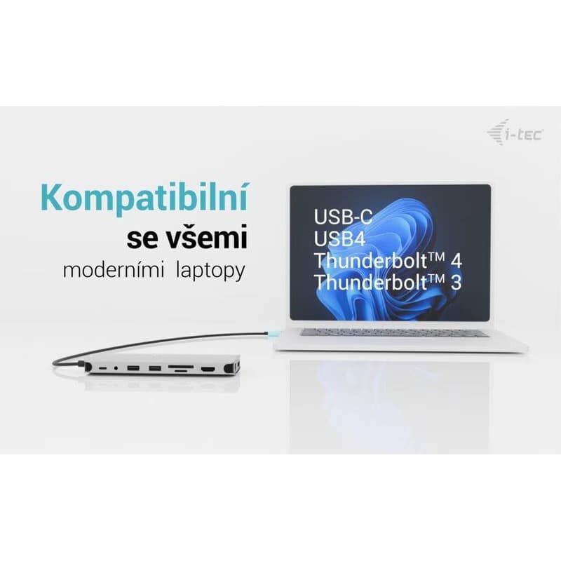i-tec USB-C Metal Nano 3x Display Dock, 2x HDMI 1x USB-C video, Power Delivery 140W 4