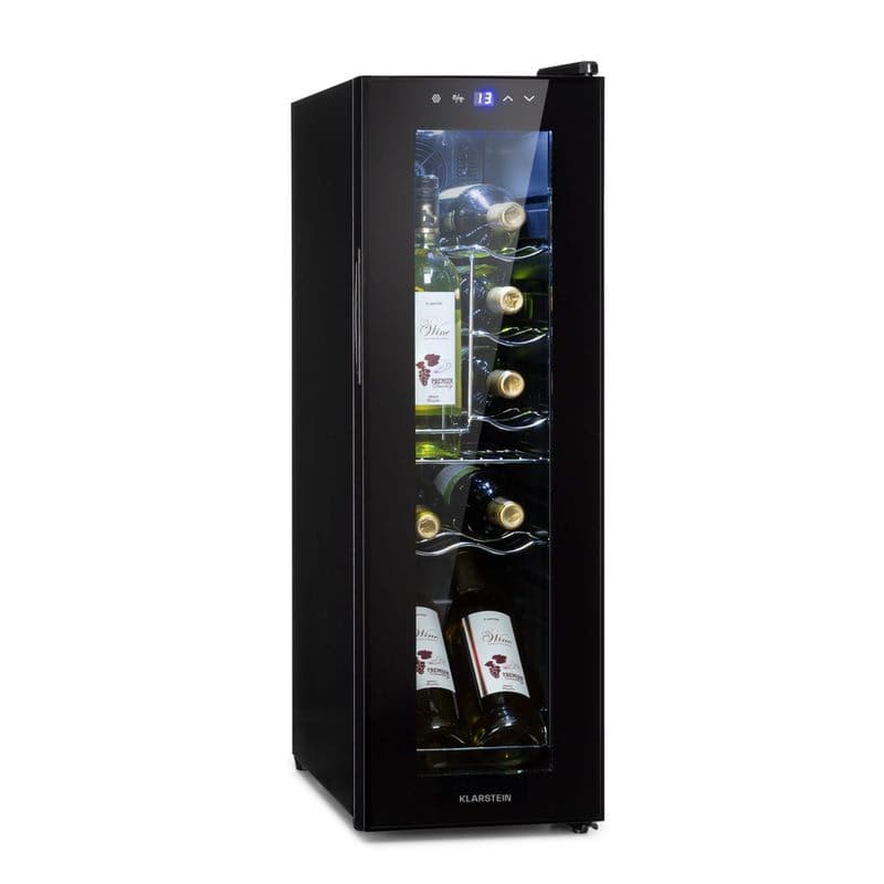 Klarstein Shiraz 12 Slim, vinotéka, 32 l, 12 fliaš, 85 W, 5–18°C, dotykový ovládací panel