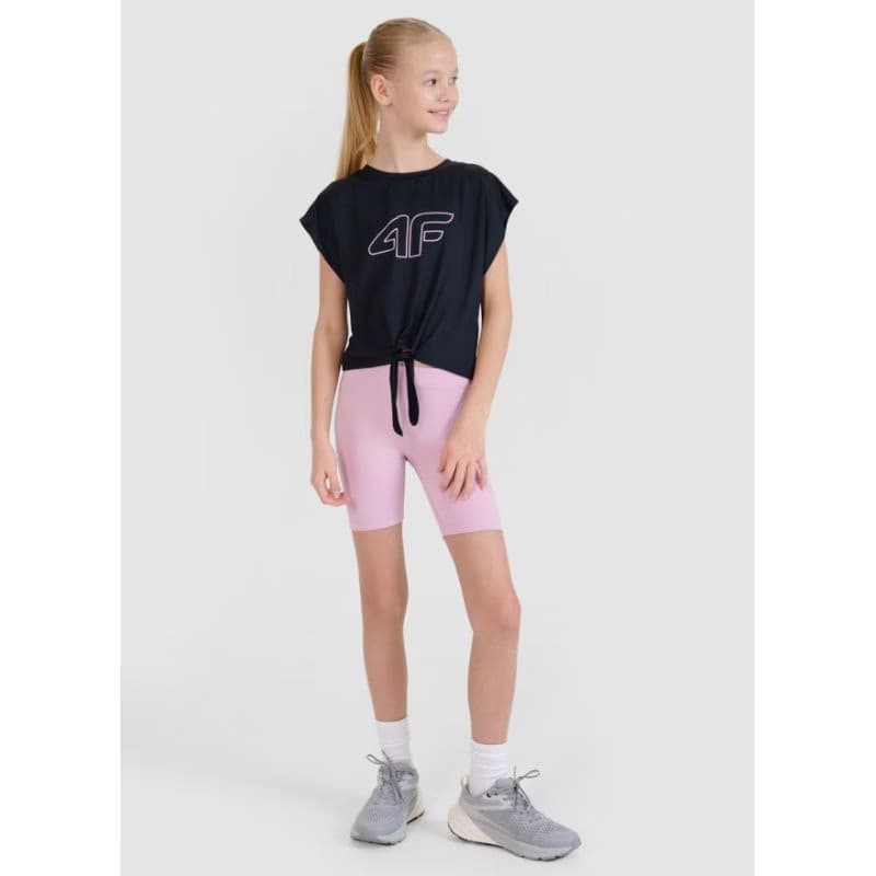 Dievčenské tréningové tričko s krátkym rukávom 4F JUNIOR TSHIRT FNK F1184-20S-DEEP BLACK 4