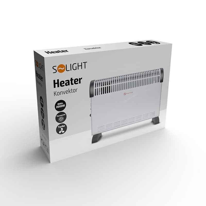 Solight teplovzdušný konvektor 2000W, ventilátor, nastaviteľný termostat 3