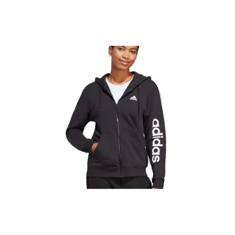 Dámska mikina so zipsom ADIDAS W LIN FT FZ HD-IC6863-Black 2