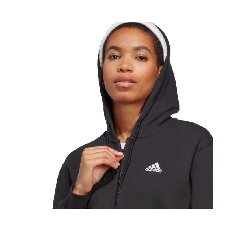 Dámska mikina so zipsom ADIDAS W LIN FT FZ HD-IC6863-Black 3