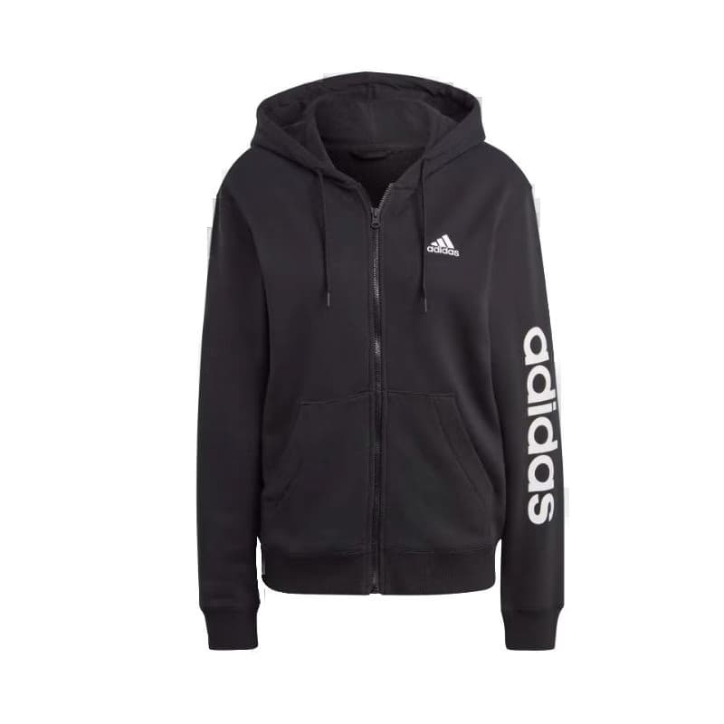 Dámska mikina so zipsom ADIDAS W LIN FT FZ HD-IC6863-Black 5