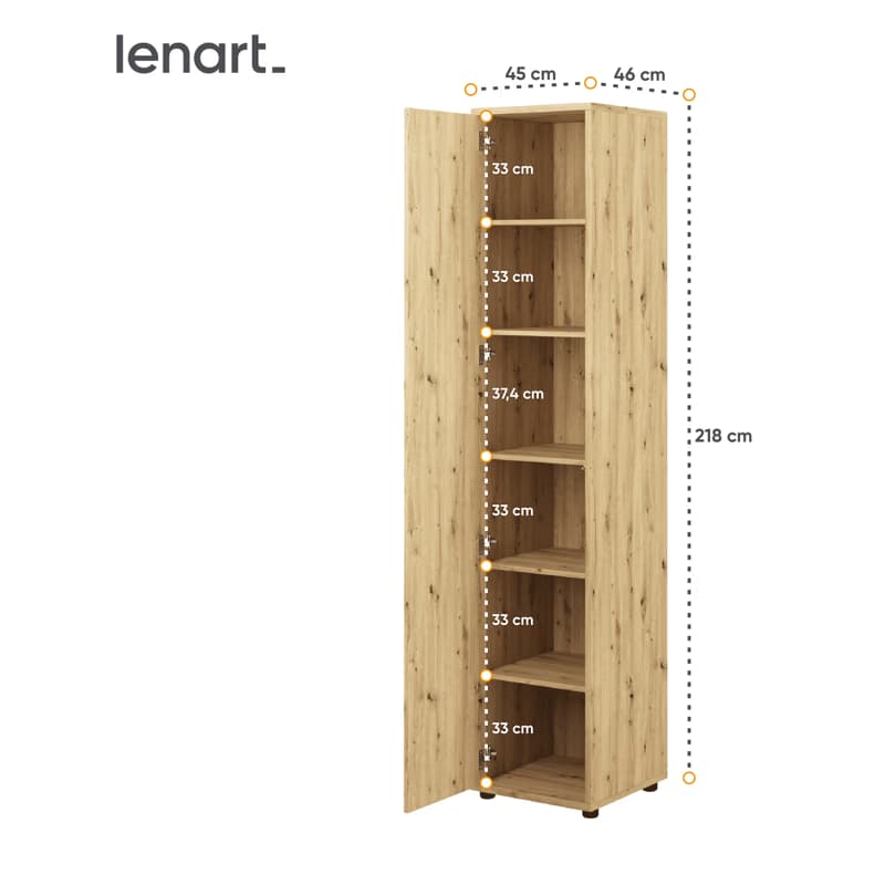 Dig-net nábytok Policová skriňa Lenart BED CONCEPT BC-21 | dub artisan 6