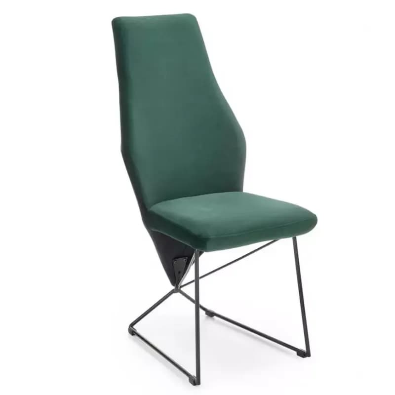 Stolička K485 velvet/kov tmavá zelená 44x63x96