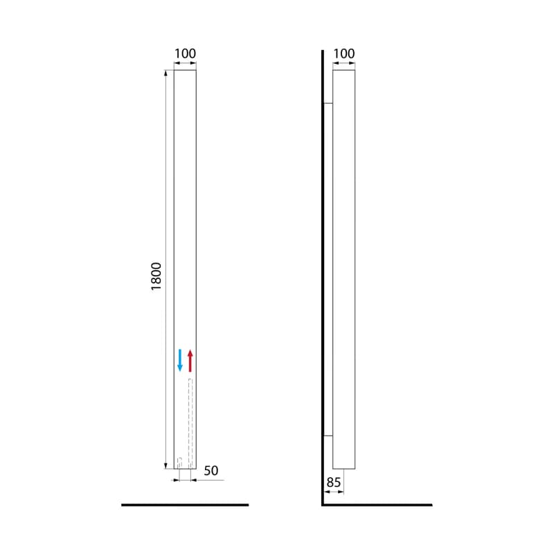 SAPHO - CUBIQ vykurovacie teleso 100x1800 biela mat LQ284 6