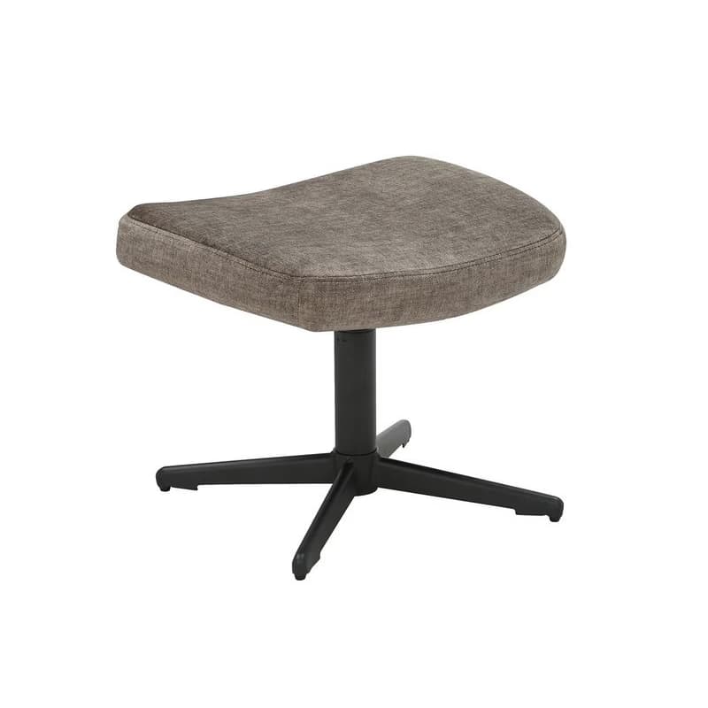 Estila Dizajnová moderná čalúnená otočná podnožka Krespa so zamatovým poťahom v hnedosivom odtieni taupe 45 cm 1