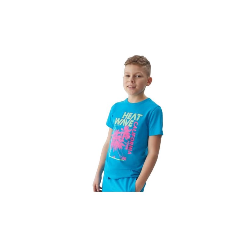 Chlapčenské tričko s krátkym rukávom 4F JUNIOR TSHIRT-4FJWSS24TTSHM1137-33S-BLUE