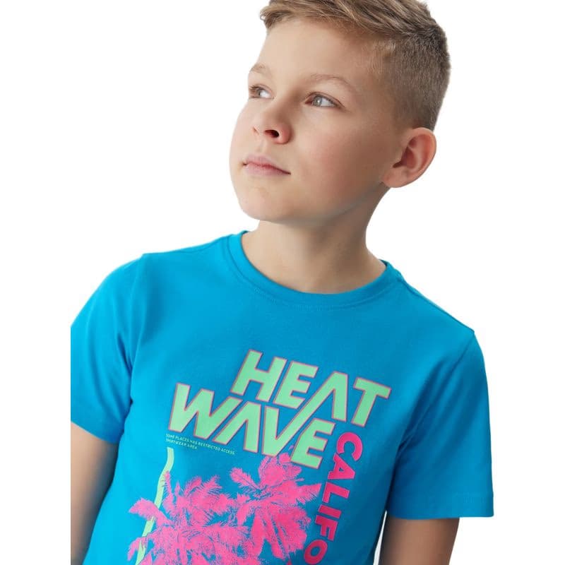 Chlapčenské tričko s krátkym rukávom 4F JUNIOR TSHIRT-4FJWSS24TTSHM1137-33S-BLUE 2