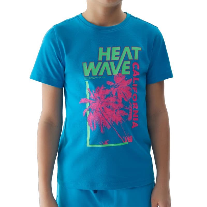Chlapčenské tričko s krátkym rukávom 4F JUNIOR TSHIRT-4FJWSS24TTSHM1137-33S-BLUE 3