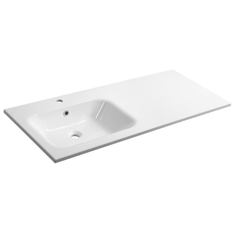 SAPHO - ARECA umývadlo 121x51,5cm, liaty mramor, ľavé, biela AC121L