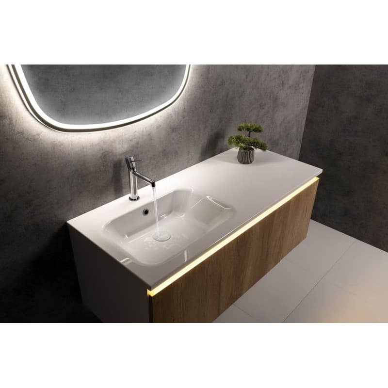 SAPHO - ARECA umývadlo 121x51,5cm, liaty mramor, ľavé, biela AC121L 5