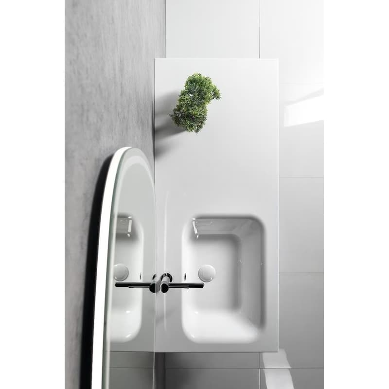 SAPHO - ARECA umývadlo 121x51,5cm, liaty mramor, ľavé, biela AC121L 6