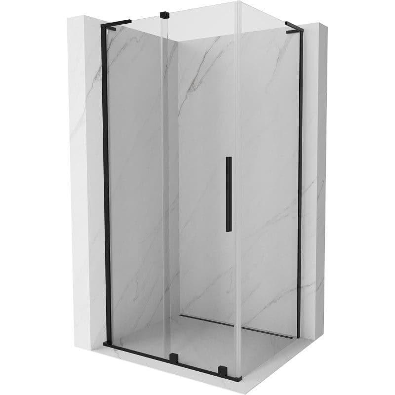 MEXEN/S - Velar L sprchovací kút, posuvné dvere 100 x 80, transparent, čierna 871-100-080-03-70