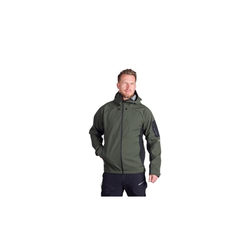 Pánska turistická softshellová bunda NORTHFINDER BRIO-550blackdarkgreen 1