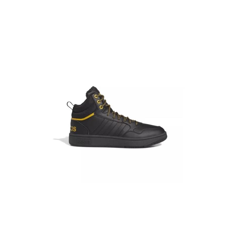 Pánske členkové zimné topánky ADIDAS Hoops 3.0 Mid WTR core black core black preloved yellow 1