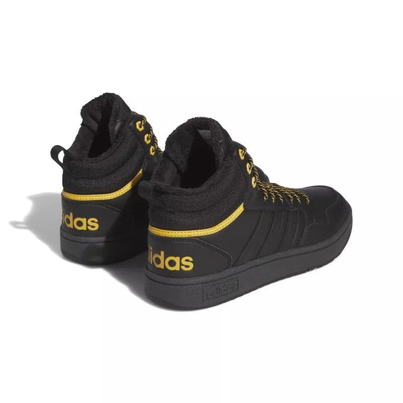Pánske členkové zimné topánky ADIDAS Hoops 3.0 Mid WTR core black core black preloved yellow 3