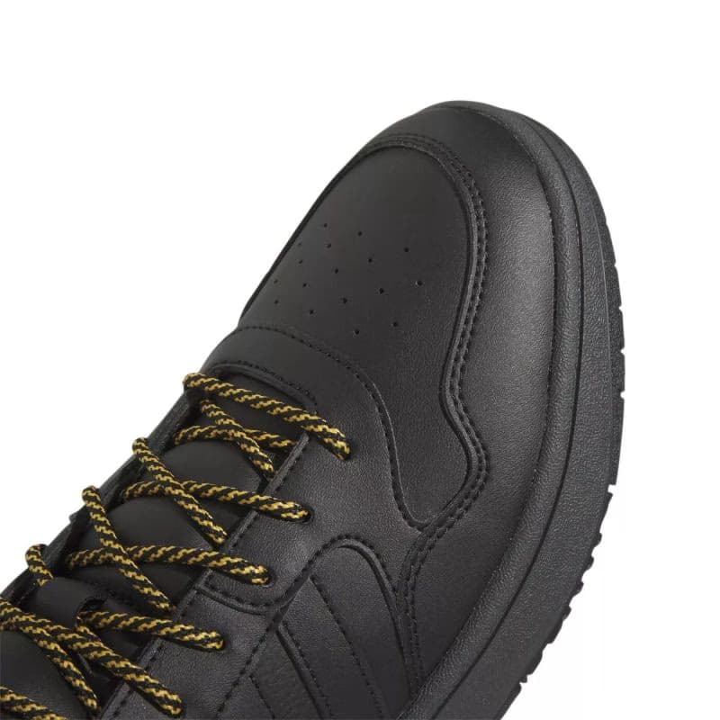 Pánske členkové zimné topánky ADIDAS Hoops 3.0 Mid WTR core black core black preloved yellow 4