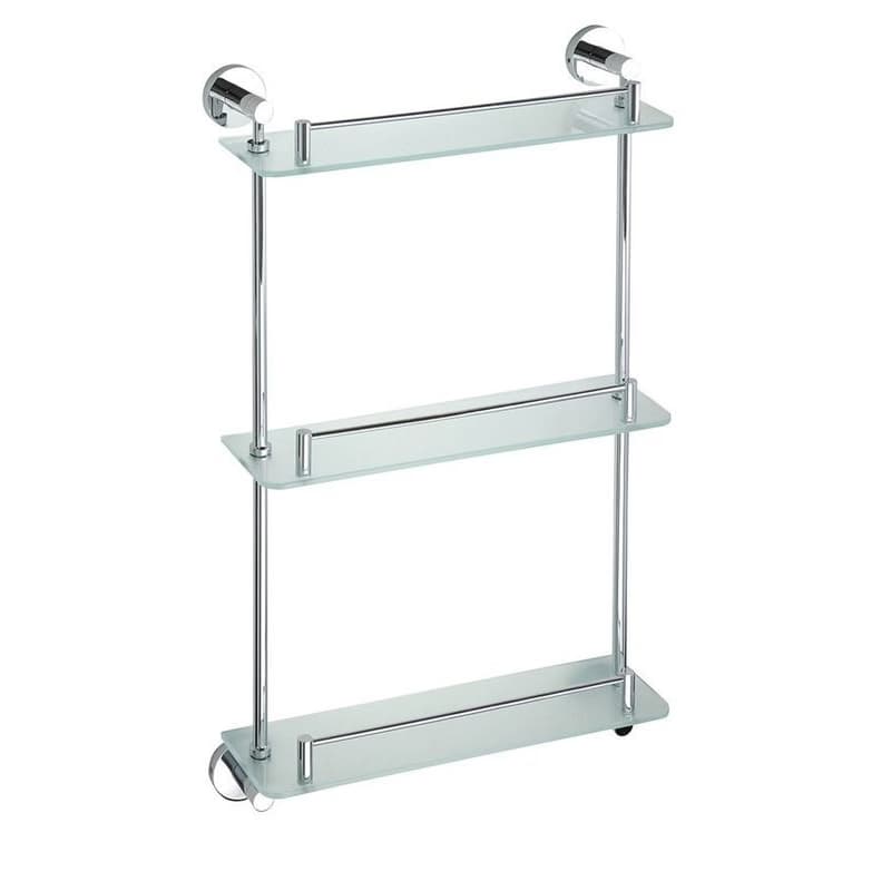 SAPHO XR608 X-Round E sklenená polička trojitá s hrazdou 38 x 67,5 x 13 cm 1