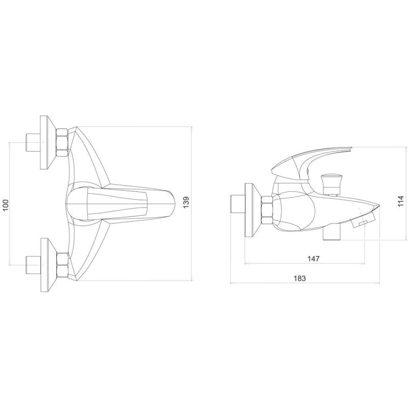 NOVASERVIS - Vaňová batéria 100 mm Metalia 57 chróm 57024,0 2