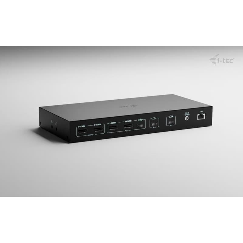i-tec USB-C KVM Docking station pre 3 Hosts, Dual Display, Power Delivery 1x 92W/2x 65W 2