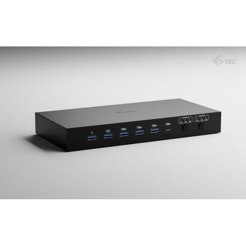 i-tec USB-C KVM Docking station pre 3 Hosts, Dual Display, Power Delivery 1x 92W/2x 65W 3